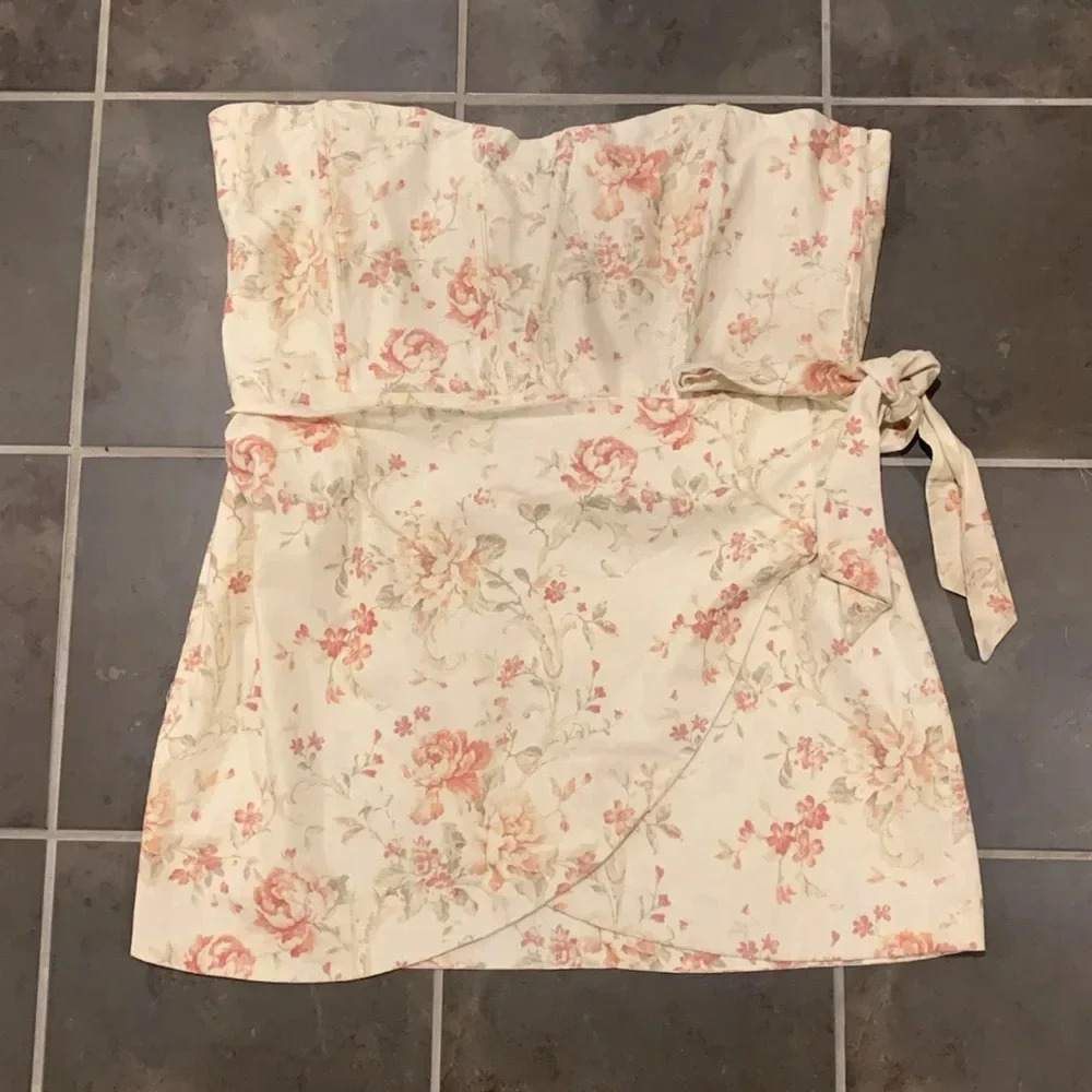 V CHAPMAN mini wrap nasturtium dress in Carmel valley rose floral print